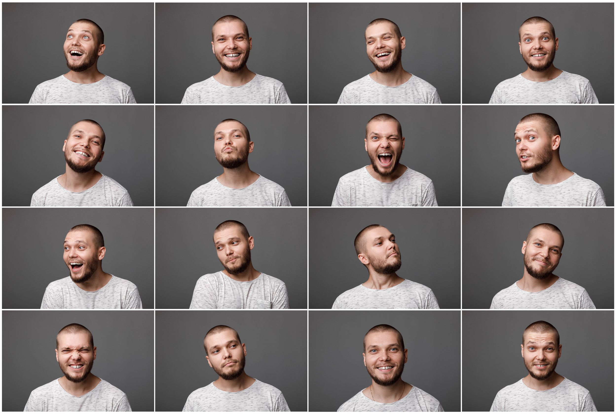 Portraits Of Man With Positive Emotions Avoid